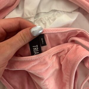 Light baby pink triangl bikini top and bottom